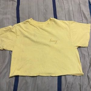 yellow cropped t shirt